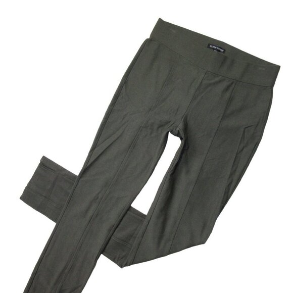 NWT Eileen Fisher Slim in Oregano Green Seamed Washable Crepe Pants 2XS XXS - Picture 2 of 7